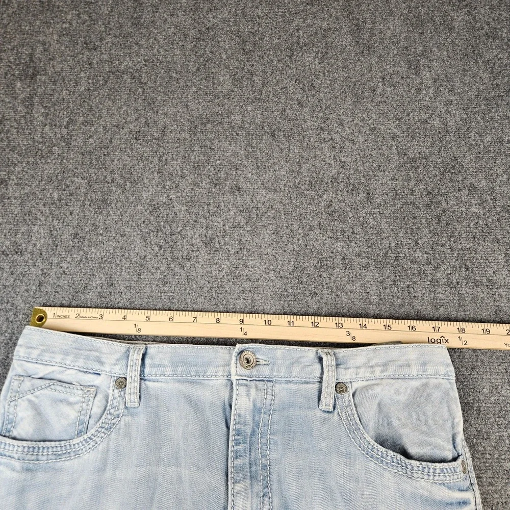 BKE Ryan Straight Leg Light Wash Denim Jeans Mens 34R Blue Cotton Blend